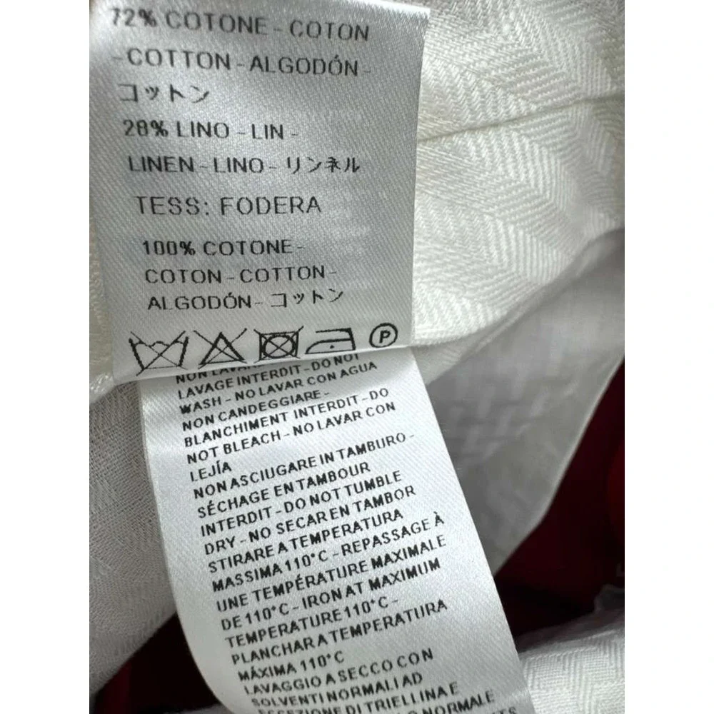 NWT Gazzarrini Regular Fit Cotton-Linen Bermuda Shorts Red PB129G Mens‎ Size 48